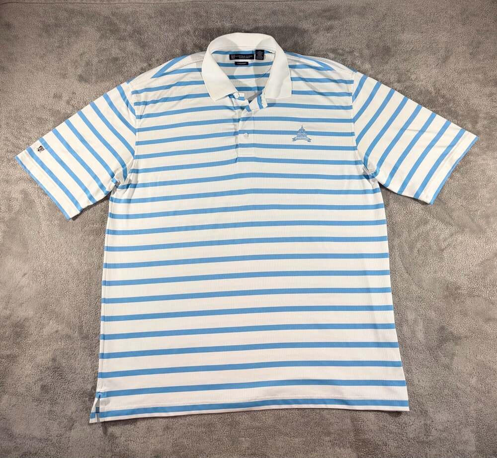 Oxford Golf Congressional CC Super Dry Coolmax Striped Polo Shirt Men's XXL